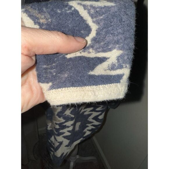 Lucy Brand Open Cardigan Aztec Western Country S Beige Blue Light Lace look - Picture 8 of 13